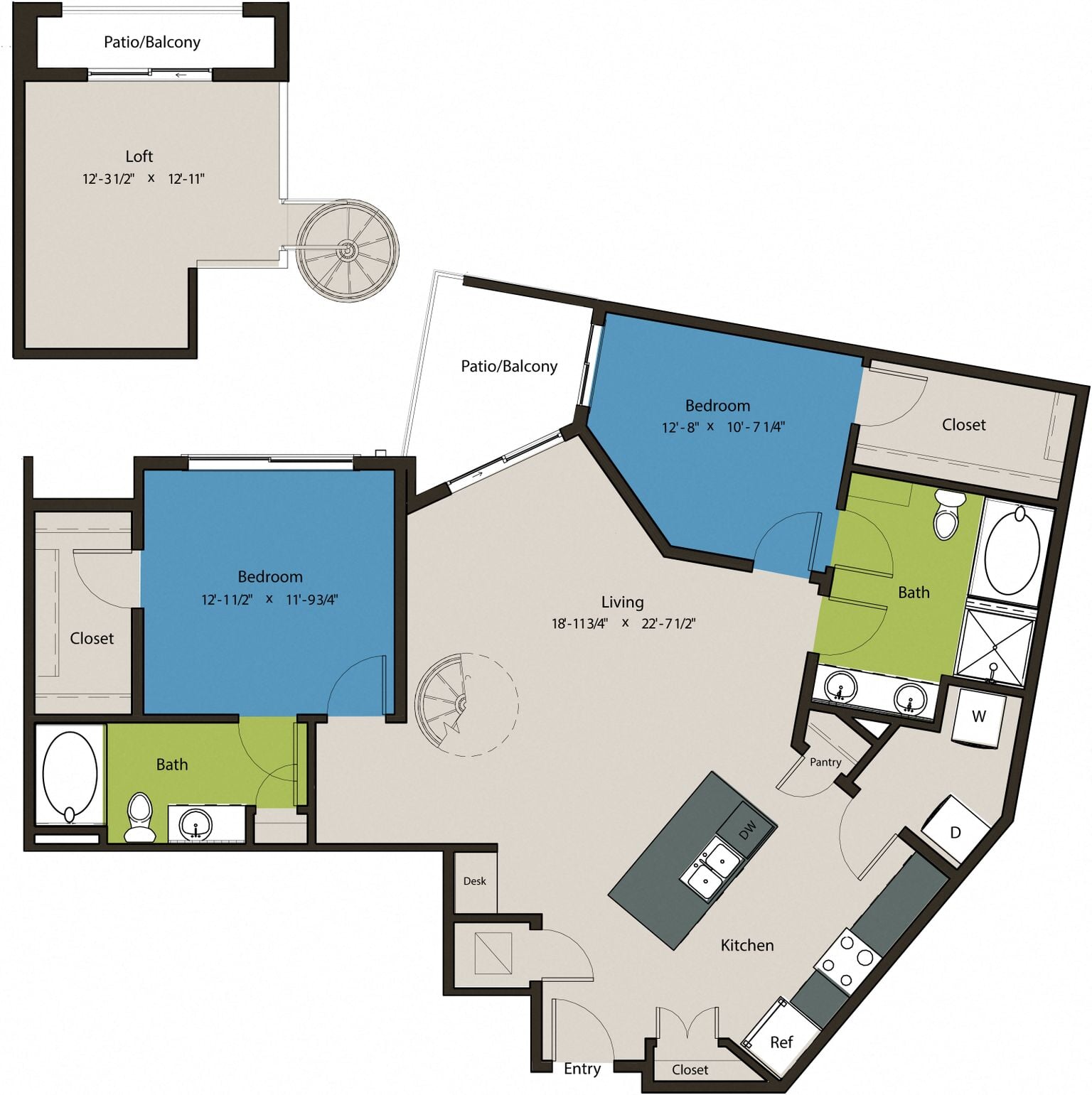 Floor plan layout diagram for 2H-Loft